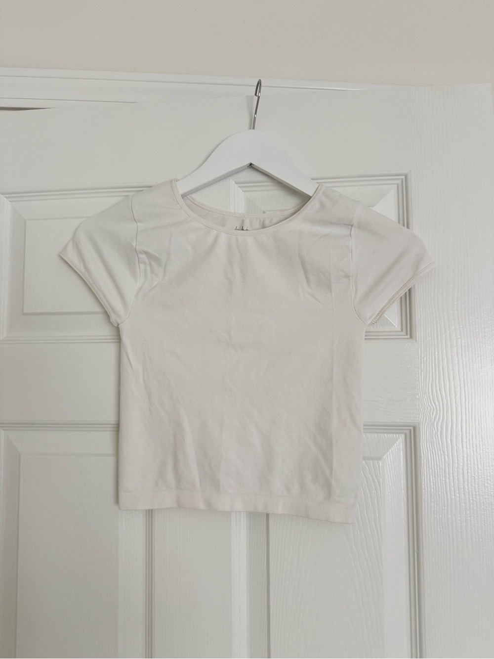 Free People Short Sleeve White Crewneck Tee